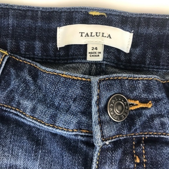 ARITZIA TALULA DENIM JEAN CUT OFF Y2K LOW RISE BEACH SHORTS 24 Low Rise Micro - Picture 4 of 8